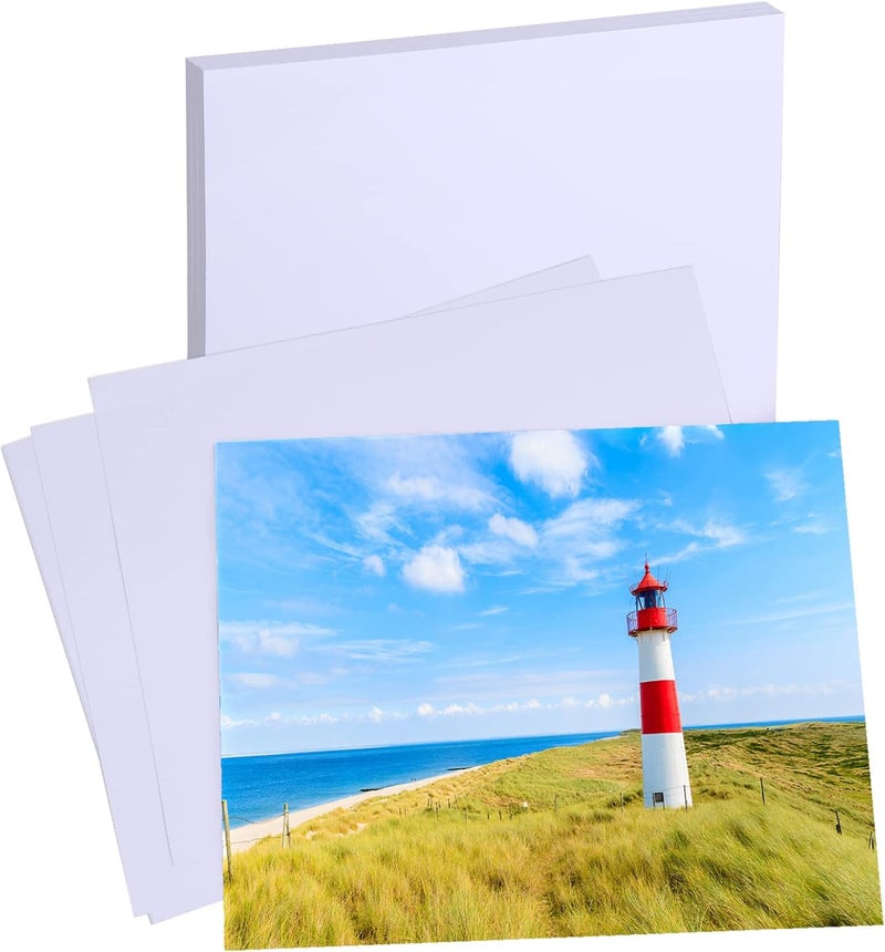 LUNARM 30 ورقة ورق صور، 8"x10" ورق لامع للطباعة باستخدام أحبار الصبغة، 180 جرام ورق صور للطباعة بالحبر، صورة واضحة لألبوم الصور، حفلات DIY، تخييم، مهرجان، تسجيل الذكريات - Image 1